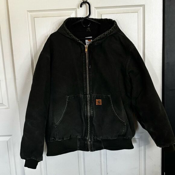 VINTAGE CARHARTT J130 MOS Moss Green Hooded Men's Jacket Workwear Size XXL - Picture 2 of 11